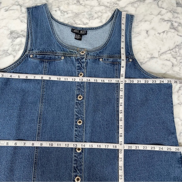 Vintage 90’s Y2K denim button front maxi dress jumper pockets sleeveless 22W - Picture 7 of 10
